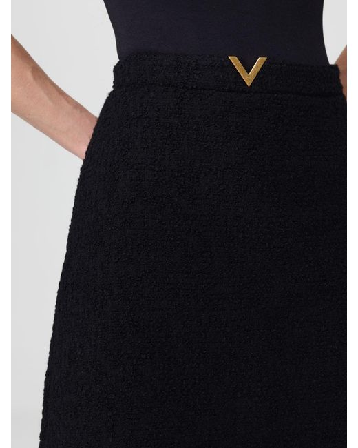 Valentino Blue Virgin Wool Blend Bouclé Mini Skirt