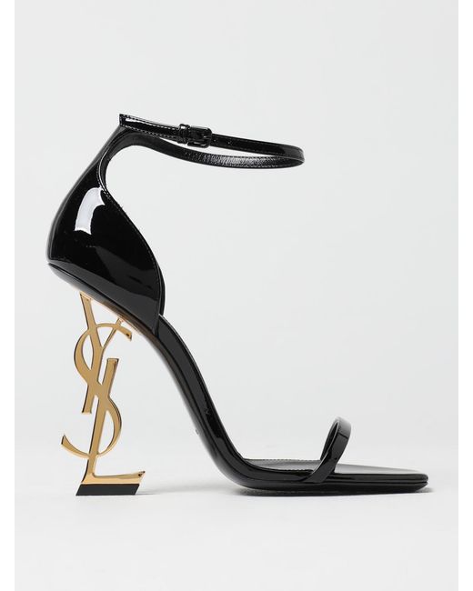 Saint Laurent Black Opyum Patent Leather Sandals