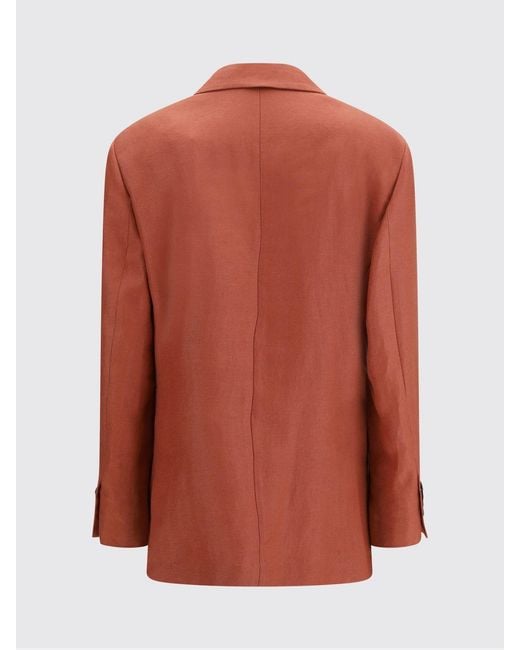 Brunello Cucinelli Brown Linen Single-Breasted Blazer