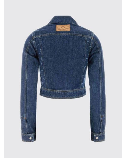 MARINE SERRE Blue All-Over Logo Denim Jacket