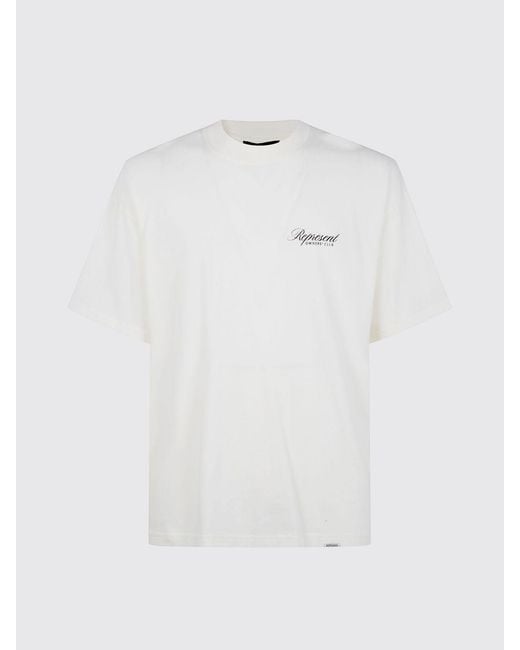 Represent White Cotton Logo T-Shirt for men