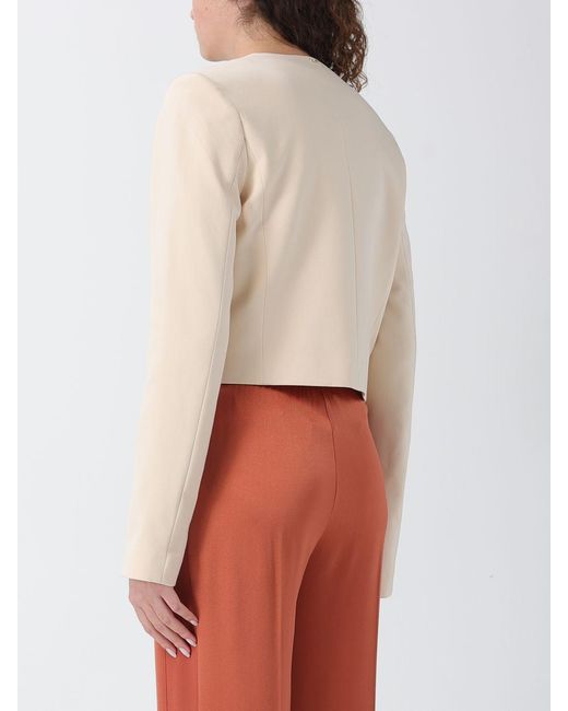 Twinset Natural Viscose Blend Blazer With Flower