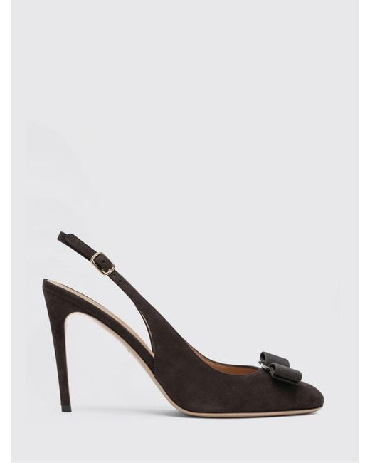 Ferragamo Multicolor Suede Slingback Pumps With Vara Bow