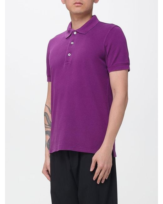 Tom Ford Purple Basic Cotton Polo Shirt for men