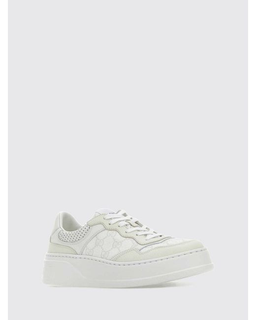 Gucci White GG Supreme Canvas & Leather Sneaker