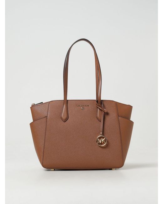Michael Kors Brown Michael Marilyn Bag In Saffiano Leather