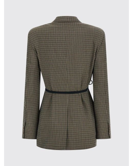 Balenciaga Green Checked Double-Breasted Blazer