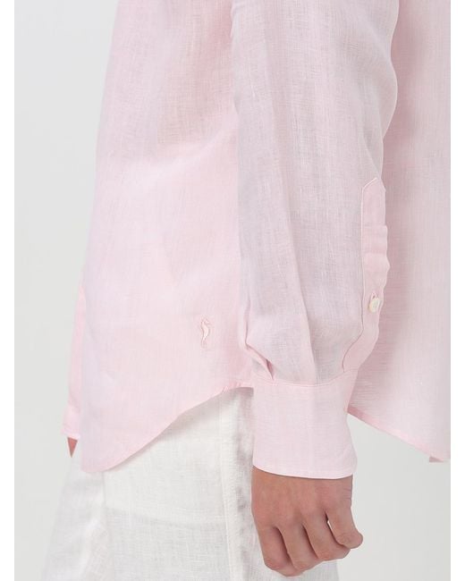 Kampos Pink Linen Shirt for men