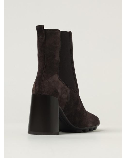 Hogan Black Flat Ankle Boots