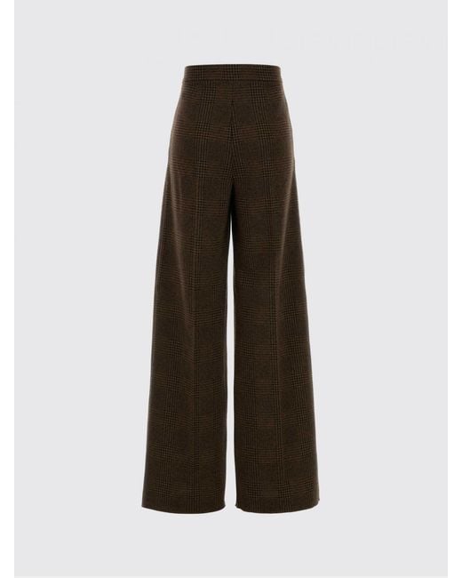 Max Mara Brown Wool Blend Palazzo Trousers
