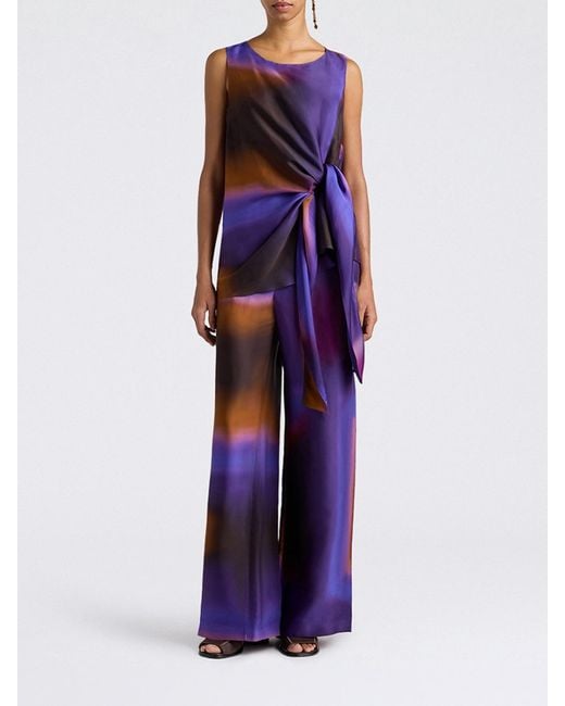Momoní Purple Momon&Igrave Viscose Top With Abstract Pattern
