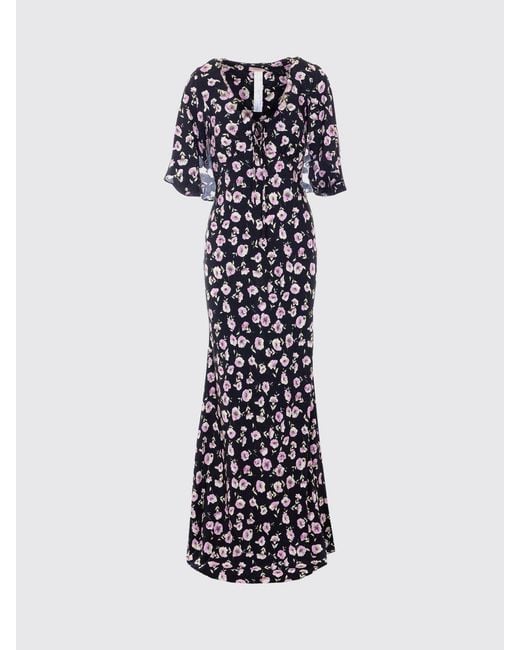 Twinset White Long Viscose Dress With Floral Print