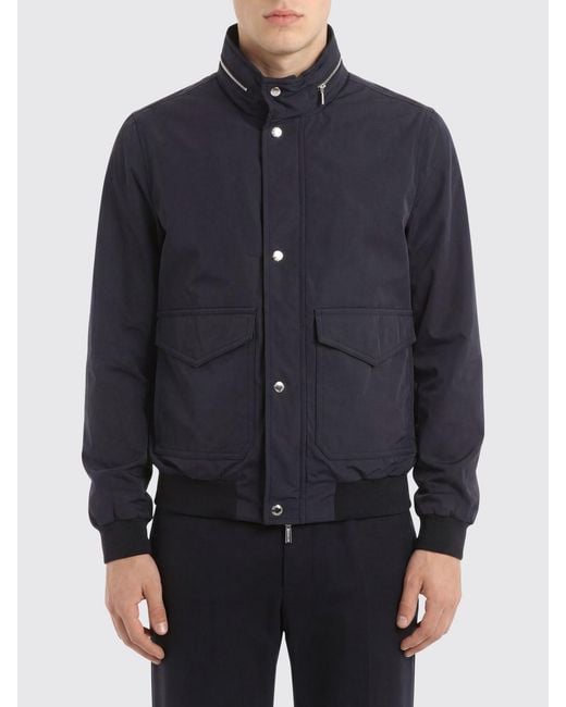 Moorer Blue Tanner-At Polyester Bomber Jacket for men