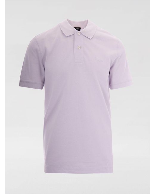 Boss Purple Cotton Polo Shirt for men