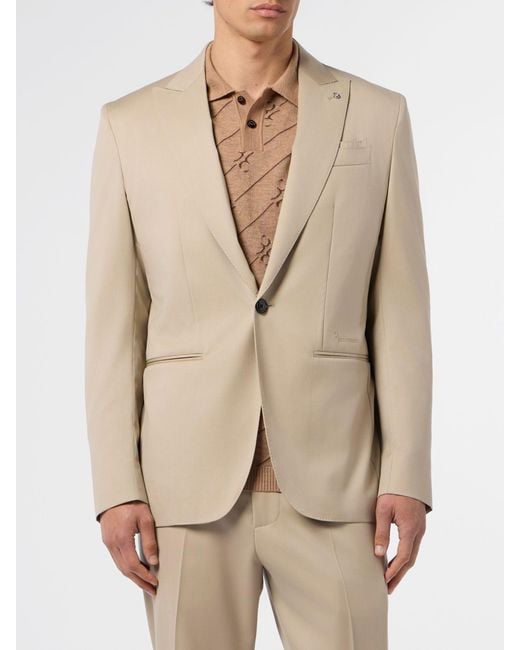 Billionaire Natural Virgin Wool Single-Breasted Blazer for men