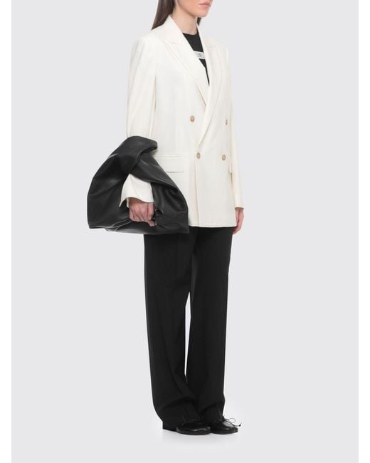 MM6 by Maison Margiela White Double-Breasted Blazer