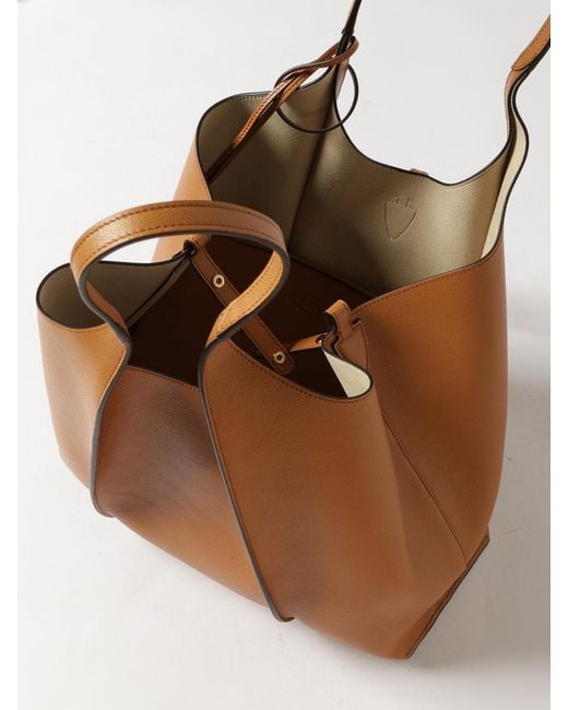 Tod's Brown T Timeless Mini Grained Leather Bag
