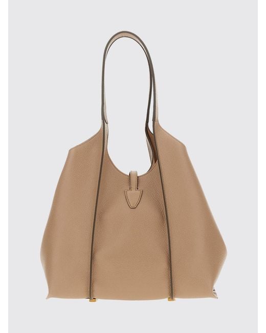 Tod's Natural Mini T Timeless Hammered Leather Bag