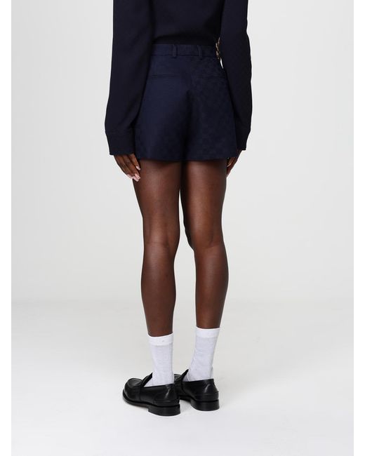 Gucci Blue Gg Cotton Blend Shorts