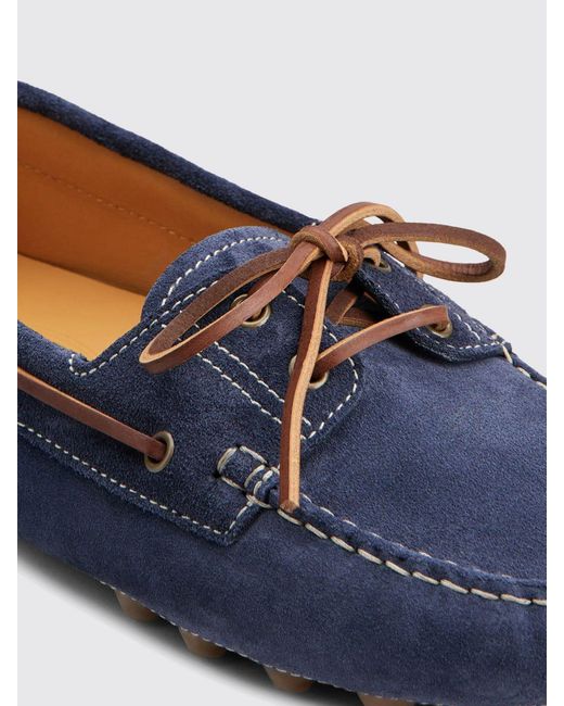 Tod's Blue Gommino Bubble Suede Loafers for men
