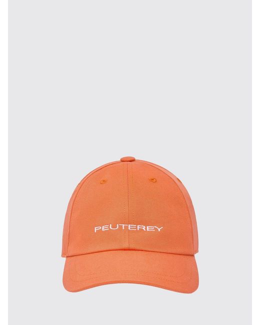 Peuterey Orange Cotton Hat With Embroidered Logo