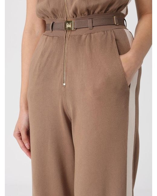 Elisabetta Franchi Natural Viscose Blend Jumpsuit