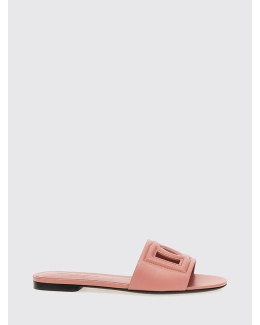 Dolce & Gabbana Pink Dolce &Amp Gabbana Dg Leather Sandals