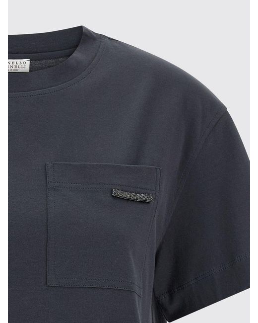 Brunello Cucinelli Black Cotton T-Shirts