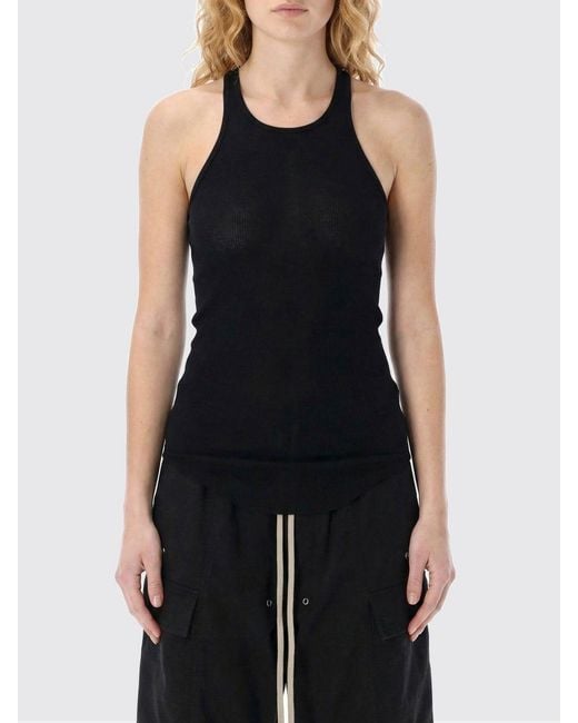 Rick Owens Black Cotton Basic Top