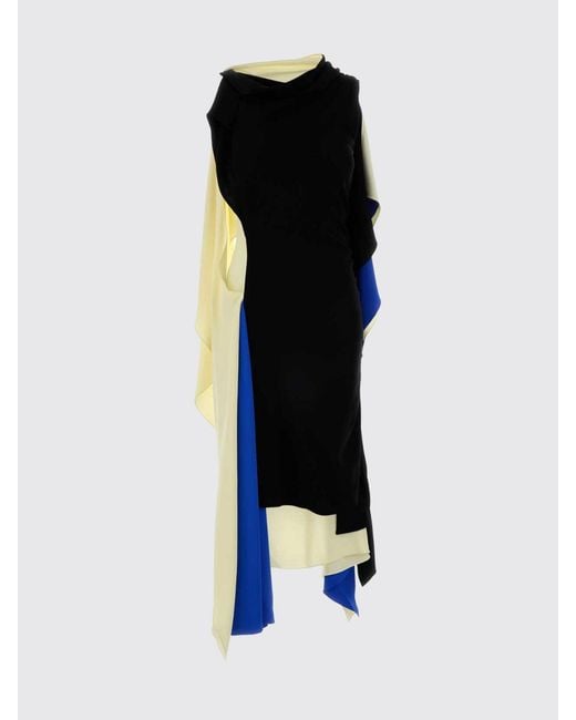 Loewe Blue Asymmetric Viscose Dress