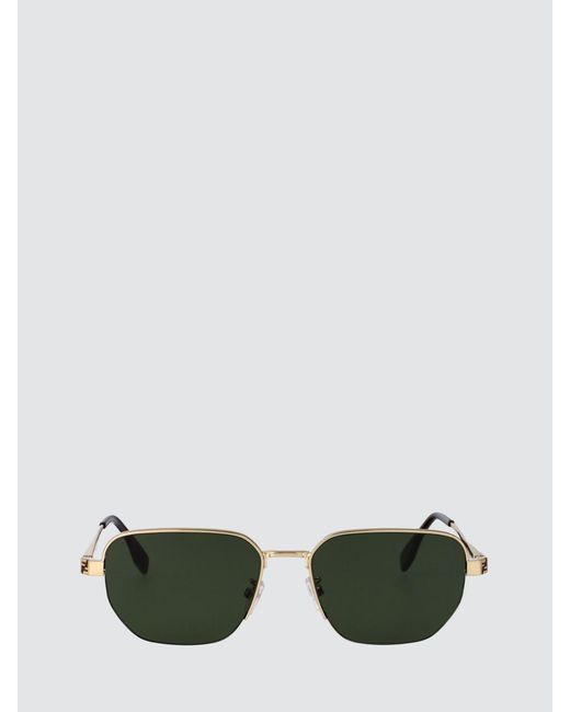 Fendi Metallic Irregular Design Metal Sunglasses With Embossed Logo for men