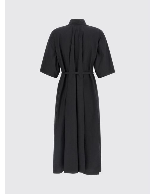 Lemaire Black Cotton And Silk Chemisier Dress