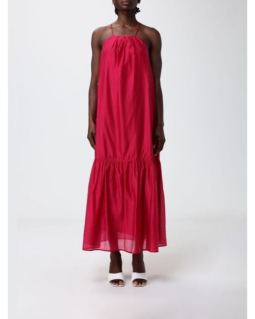 Liu Jo Red Muslin Midi Dress