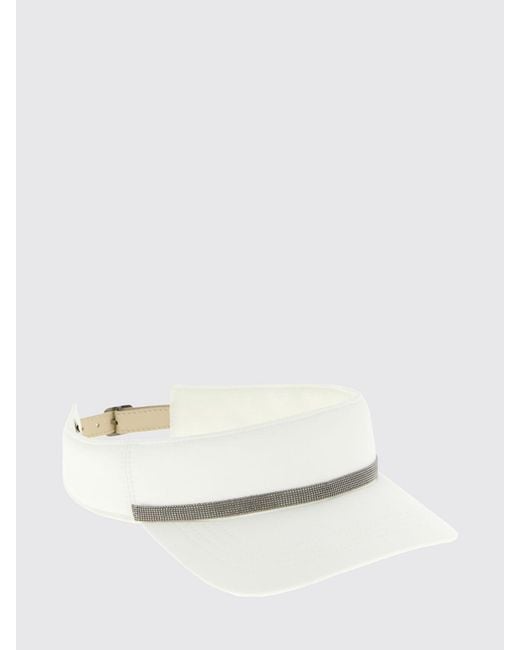 Brunello Cucinelli Natural Cotton Visor With Monile