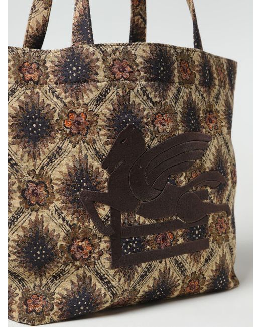 ETRO: Soft Trotter bag in jacquard cotton blend with logo - Multicolor