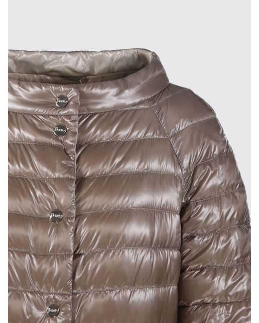 Herno Brown Reversible Round-Neck Cropped Down Jacket