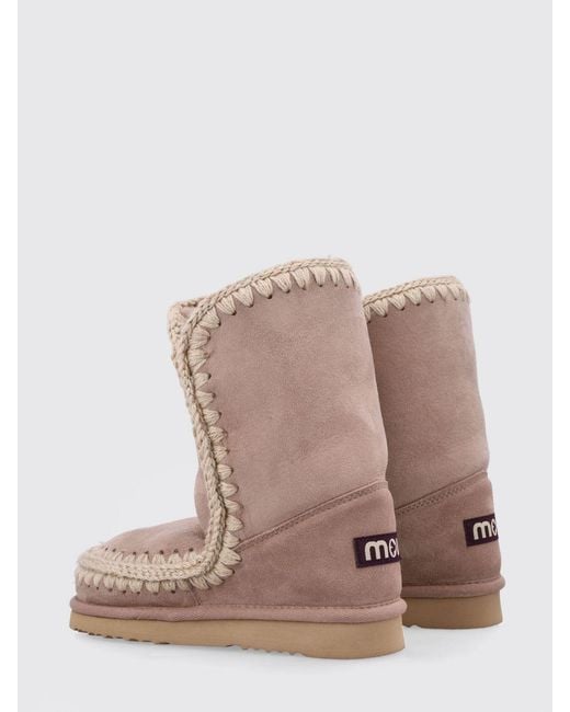 Mou Brown Flat Ankle Boots