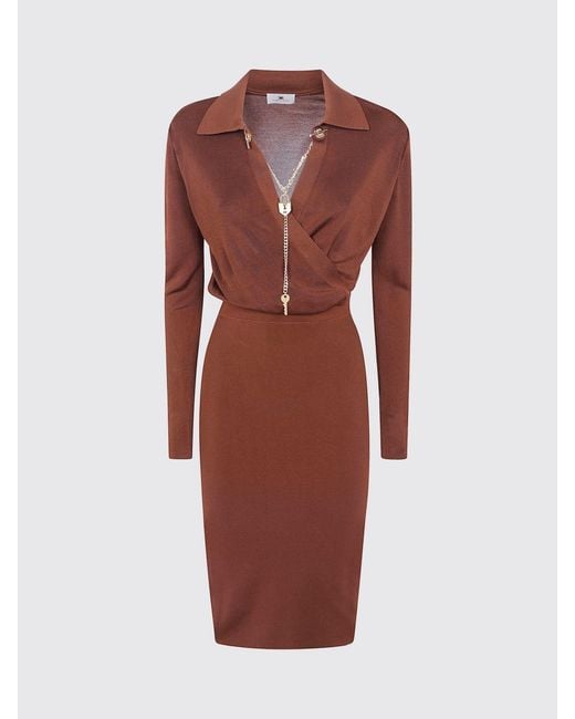 Elisabetta Franchi Red Midi Sheath Dress