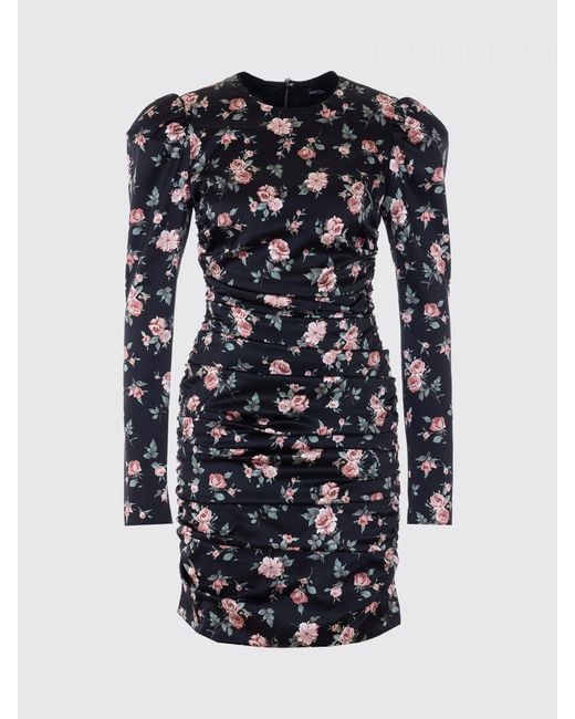 Dolce & Gabbana Black Dolce &Amp Gabbana Floral Print Silk Mini Dress