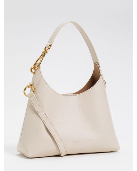Twinset Natural Hobo Leather Bag