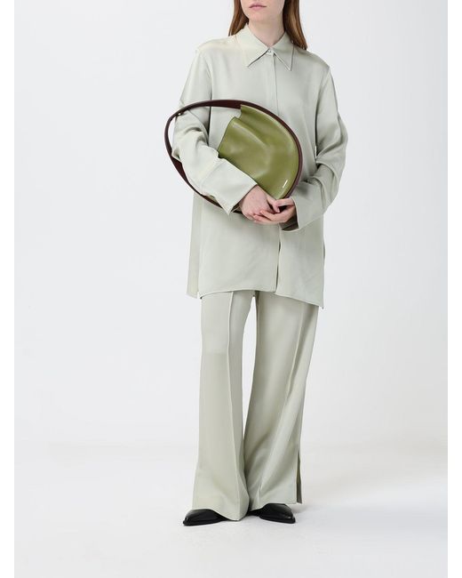 Jil Sander Green Pivot Leather Bag
