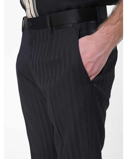 Dolce & Gabbana Black Dolce &Amp Gabbana Silk Blend Tailored Trousers for men
