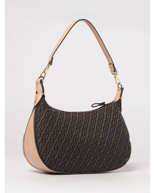 Liu Jo Gray Canvas Bag With Jacquard Monogram