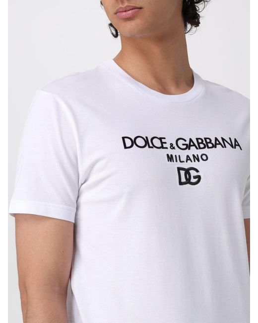 Dolce & Gabbana White Dolce &Amp Gabbana Cotton T-Shirt With Logo for men