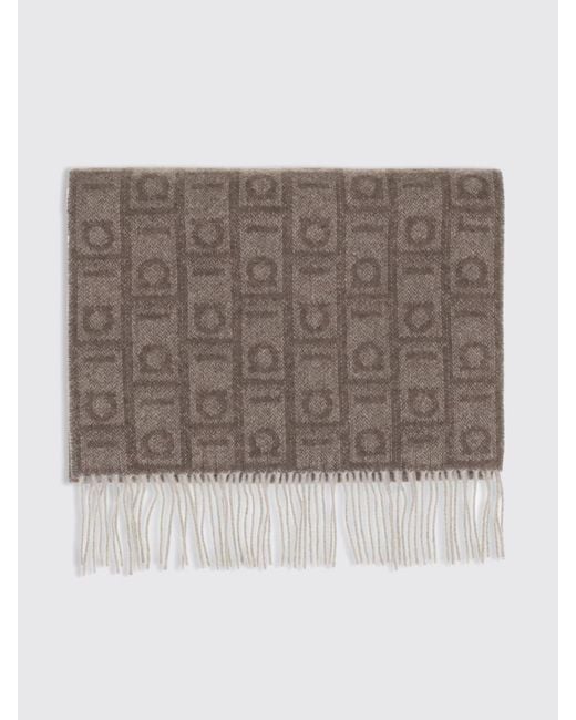 Ferragamo Gray Gancini Cashmere Scarf