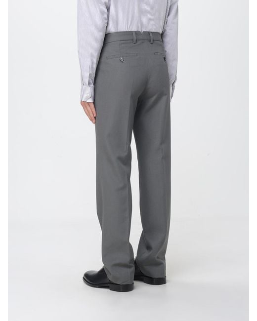 AMI Gray Straight Wool Trousers for men