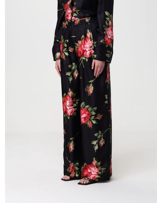 Dolce & Gabbana Black Dolce &Amp Gabbana Twill Palazzo Trousers