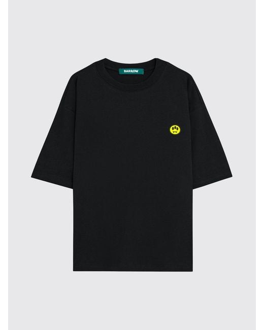 Barrow Black Cotton T-Shirt With Logo for men