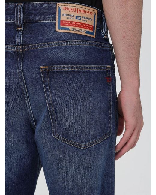 DIESEL Blue 2024 D-Macs Mid-Rise Straight Jeans for men