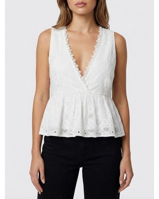 Pinko White Kiersten Cotton Top